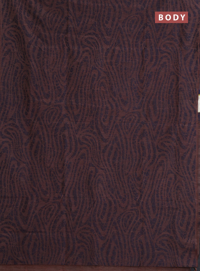 Banarasi semi matka saree pastel brown with allover thread weaves in borderless style