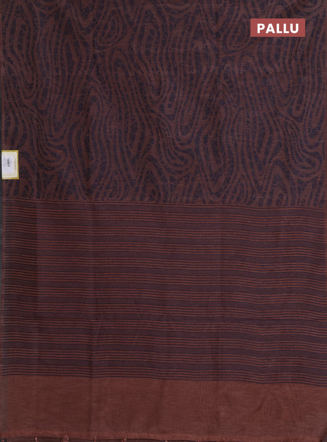 Banarasi semi matka saree pastel brown with allover thread weaves in borderless style