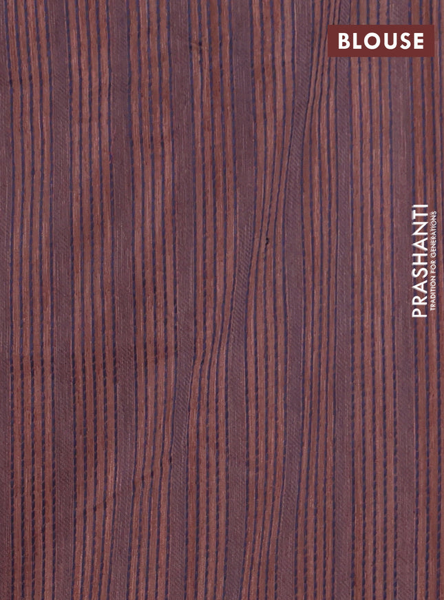 Banarasi semi matka saree pastel brown with allover thread weaves in borderless style