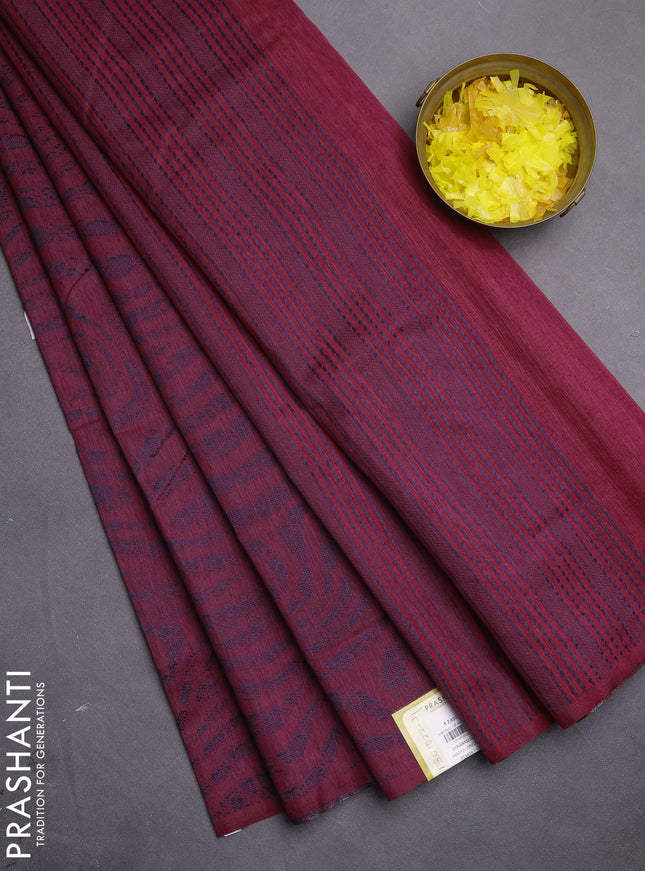 Banarasi semi matka saree pink shade with allover thread weaves in borderless style