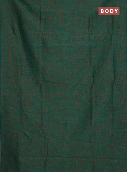 Banarasi semi matka saree green with allover thread weaves in borderless style