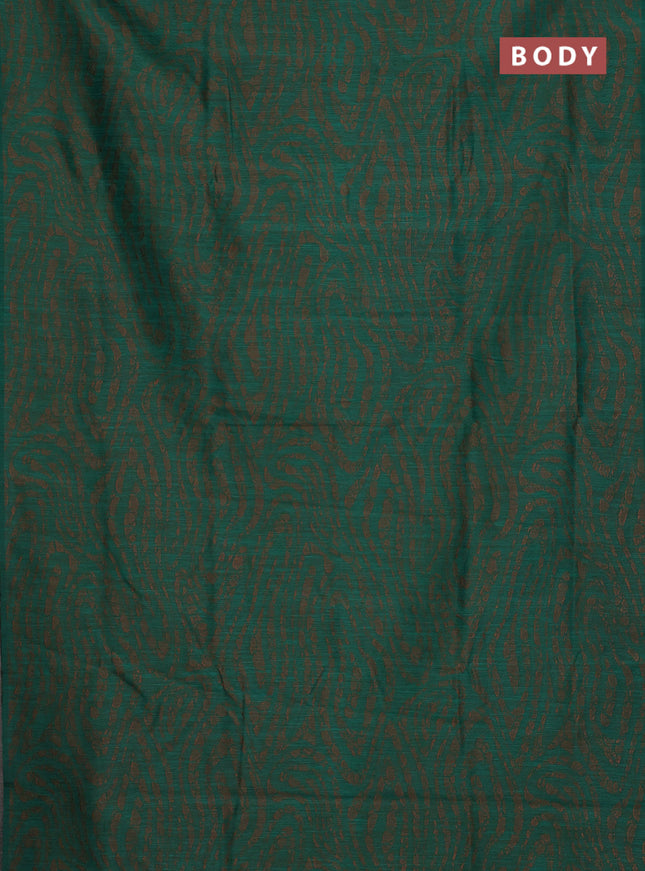 Banarasi semi matka saree green with allover thread weaves in borderless style