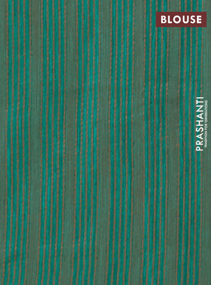 Banarasi semi matka saree green with allover thread weaves in borderless style