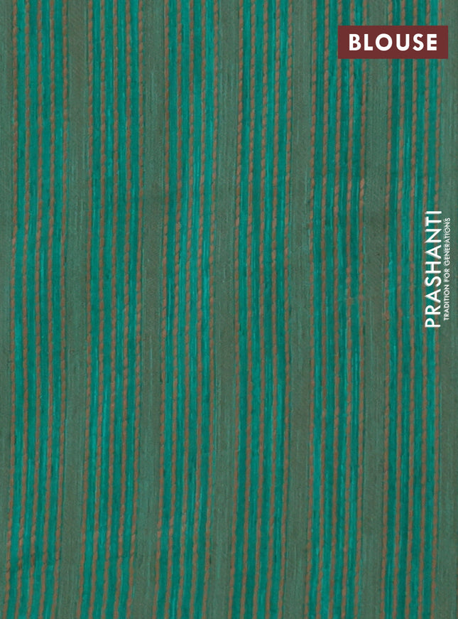 Banarasi semi matka saree green with allover thread weaves in borderless style