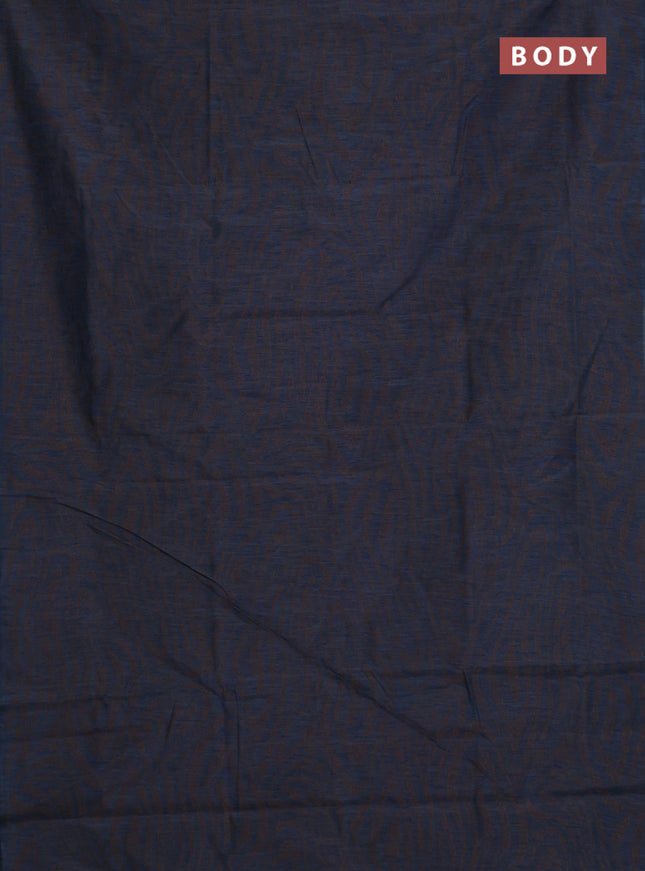 Banarasi semi matka saree dark blue with allover thread weaves in borderless style