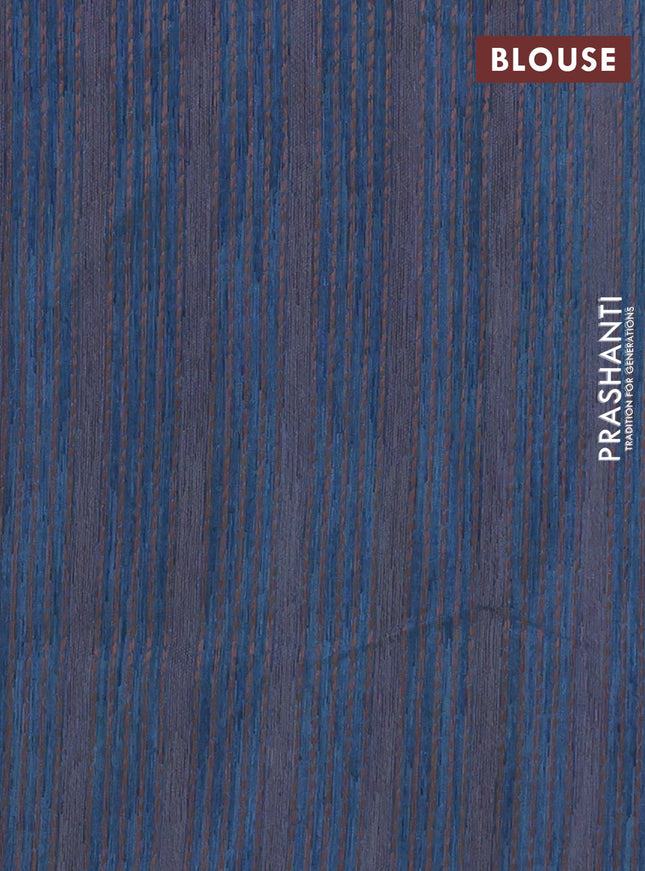 Banarasi semi matka saree dark blue with allover thread weaves in borderless style