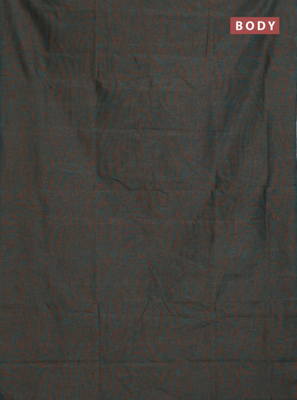 Banarasi semi matka saree green shade with allover thread weaves in borderless style