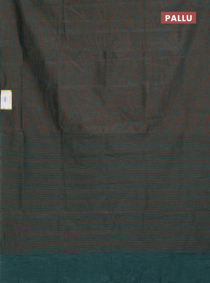 Banarasi semi matka saree green shade with allover thread weaves in borderless style