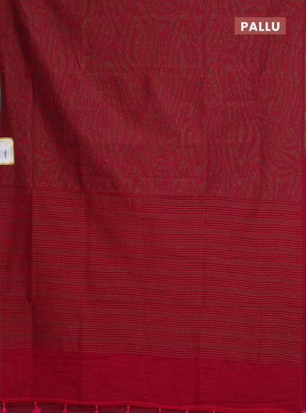 Banarasi semi matka saree dark pink with allover thread weaves in borderless style