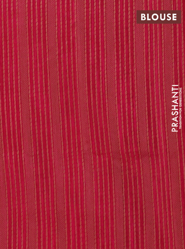 Banarasi semi matka saree dark pink with allover thread weaves in borderless style