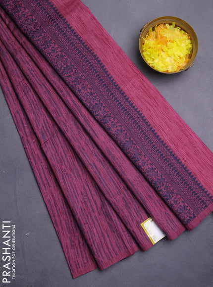 Banarasi semi matka saree mauve pink with allover thread weaves in borderless style