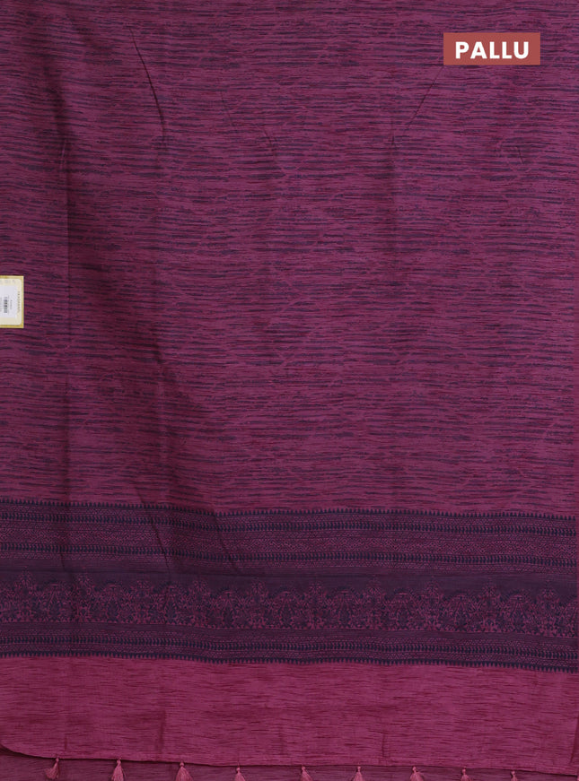 Banarasi semi matka saree mauve pink with allover thread weaves in borderless style