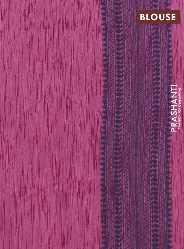 Banarasi semi matka saree mauve pink with allover thread weaves in borderless style