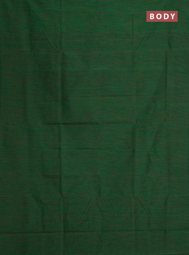 Banarasi semi matka saree green with allover thread weaves in borderless style