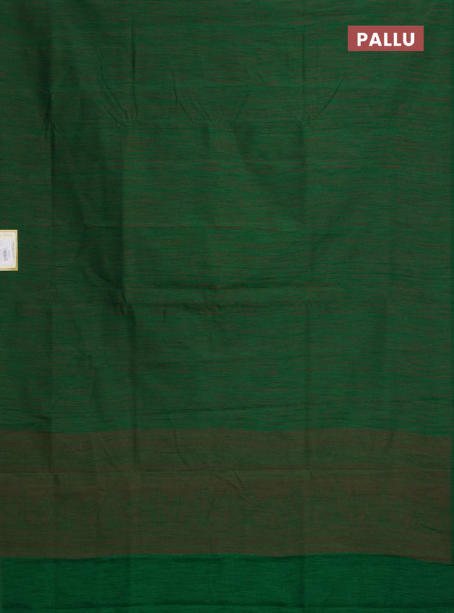 Banarasi semi matka saree green with allover thread weaves in borderless style