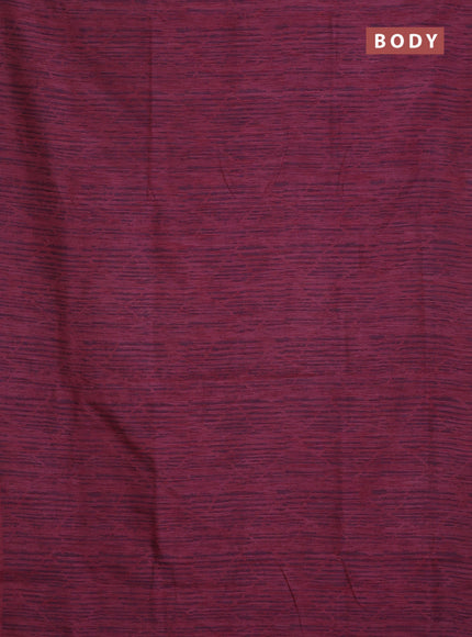 Banarasi semi matka saree maroon with allover thread weaves in borderless style
