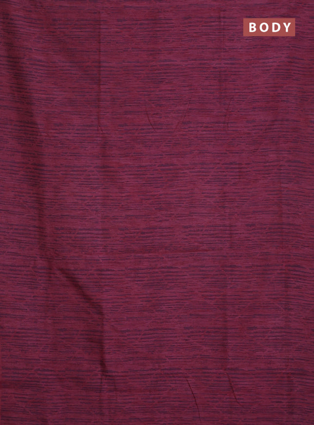 Banarasi semi matka saree maroon with allover thread weaves in borderless style