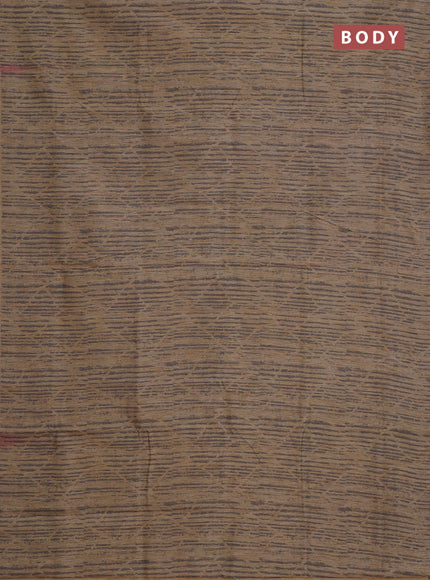 Banarasi semi matka saree sandal with allover thread weaves in borderless style