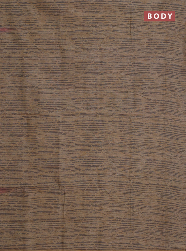 Banarasi semi matka saree sandal with allover thread weaves in borderless style