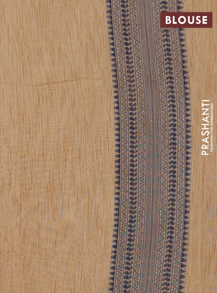 Banarasi semi matka saree sandal with allover thread weaves in borderless style