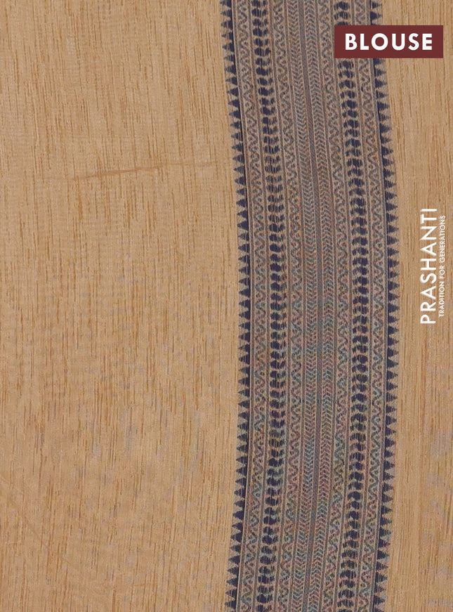 Banarasi semi matka saree sandal with allover thread weaves in borderless style