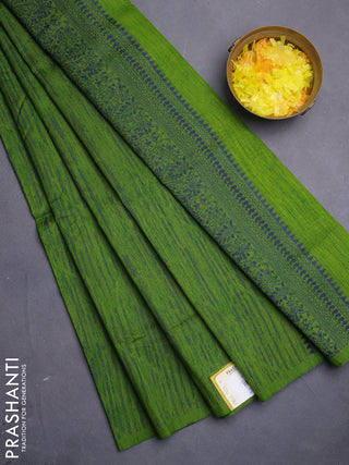 Banarasi semi matka saree light green with allover thread weaves in borderless style