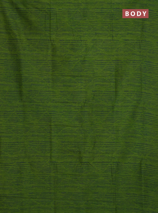 Banarasi semi matka saree light green with allover thread weaves in borderless style
