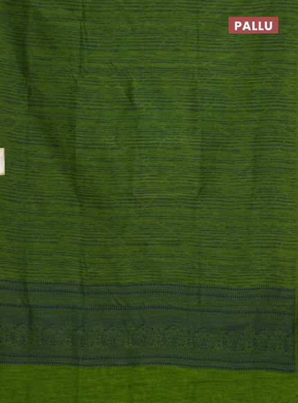 Banarasi semi matka saree light green with allover thread weaves in borderless style