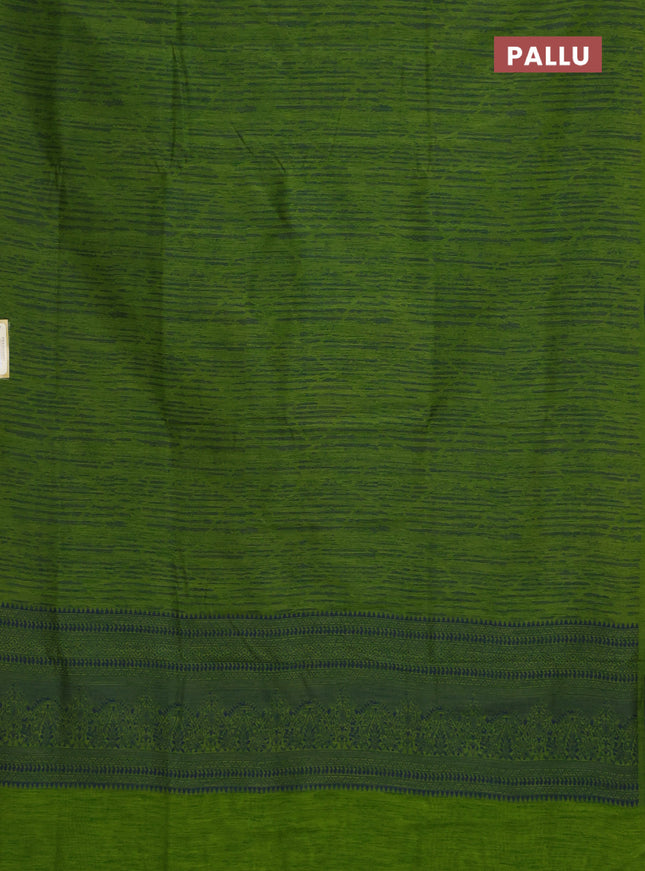 Banarasi semi matka saree light green with allover thread weaves in borderless style