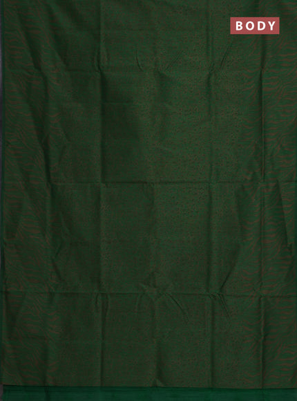 Banarasi semi matka saree green with allover thread weaves in borderless style