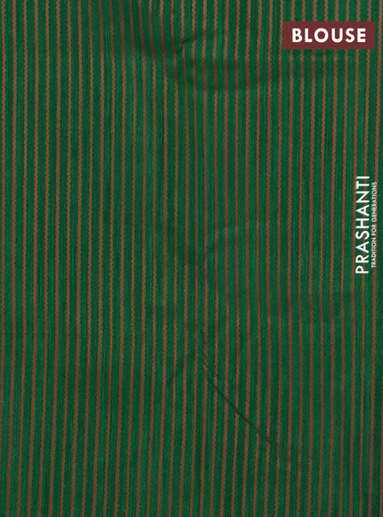 Banarasi semi matka saree green with allover thread weaves in borderless style