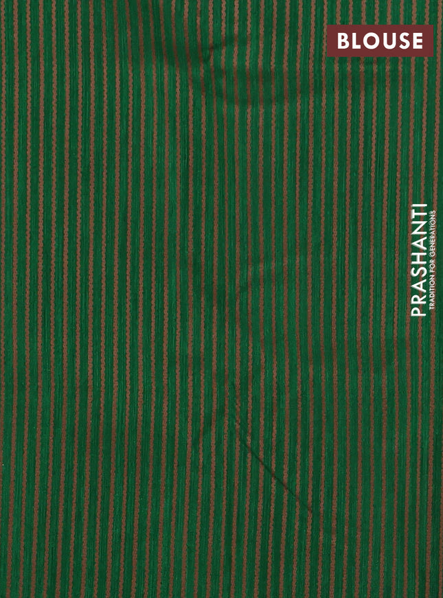 Banarasi semi matka saree green with allover thread weaves in borderless style