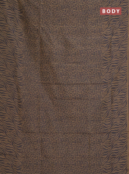 Banarasi semi matka saree sandal with allover thread weaves in borderless style