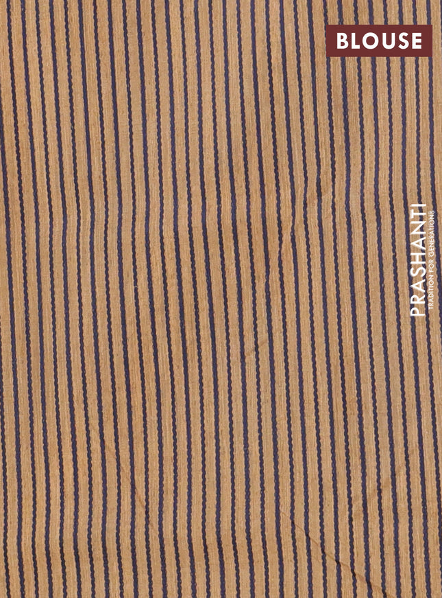 Banarasi semi matka saree sandal with allover thread weaves in borderless style