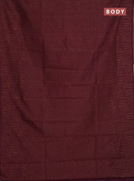 Banarasi semi matka saree wine shade with allover thread weaves in borderless style
