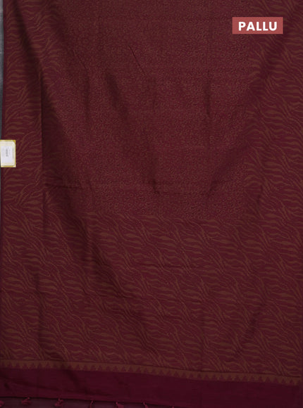 Banarasi semi matka saree wine shade with allover thread weaves in borderless style