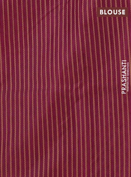 Banarasi semi matka saree wine shade with allover thread weaves in borderless style