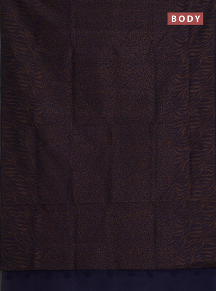 Banarasi semi matka saree navy blue with allover thread weaves in borderless style