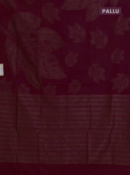 Banarasi semi matka saree red with allover thread woven leaf butta weaves in borderless style