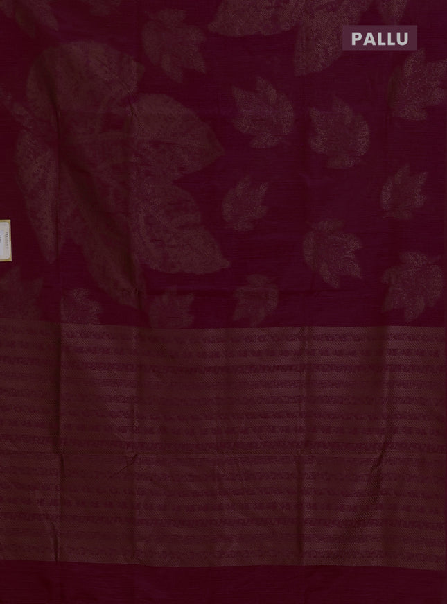 Banarasi semi matka saree red with allover thread woven leaf butta weaves in borderless style