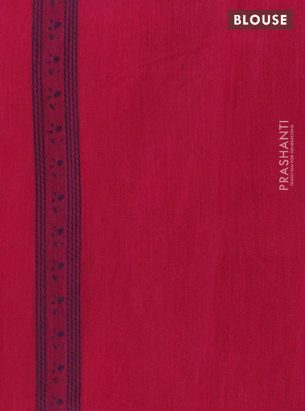 Banarasi semi matka saree dark pink with allover thread woven leaf butta weaves in borderless style