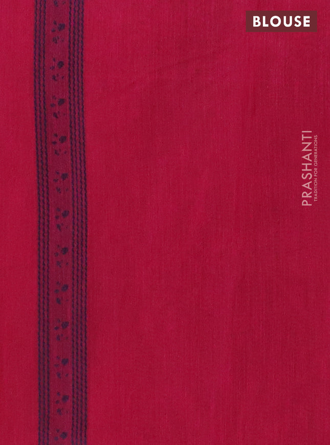 Banarasi semi matka saree dark pink with allover thread woven leaf butta weaves in borderless style