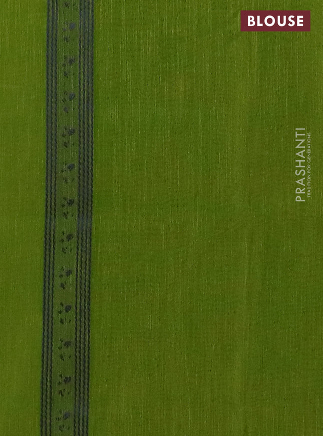 Banarasi semi matka saree light green with allover thread woven leaf butta weaves in borderless style