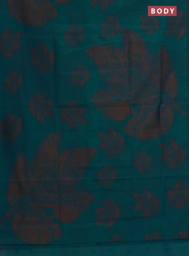 Banarasi semi matka saree cs blue with allover thread woven leaf butta weaves in borderless style