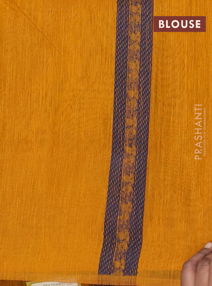 Banarasi semi matka saree mustard yellow with allover thread woven leaf butta weaves in borderless style