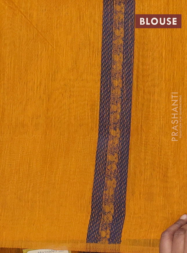 Banarasi semi matka saree mustard yellow with allover thread woven leaf butta weaves in borderless style