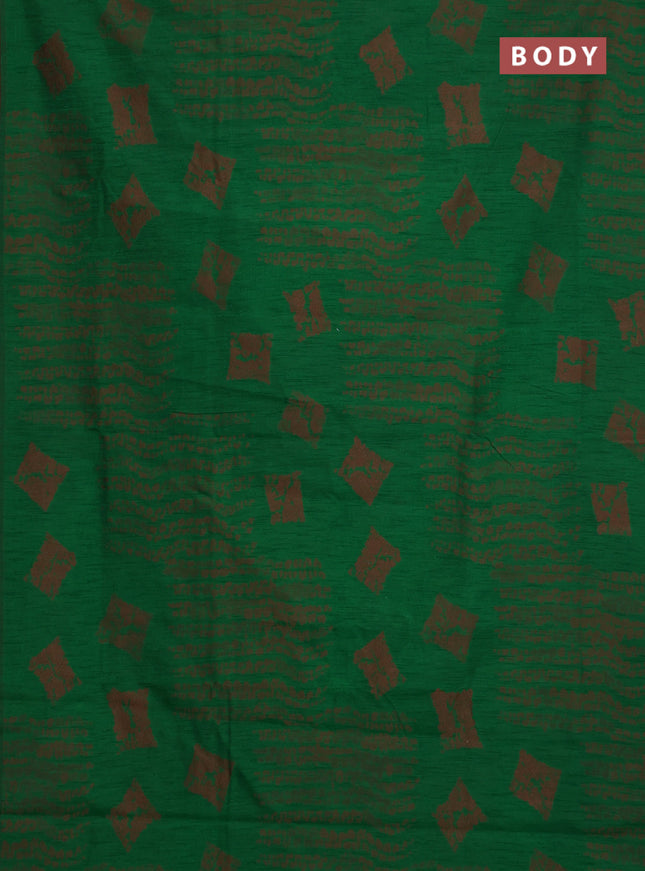 Banarasi semi matka saree green with allover thread weaves and thread woven border
