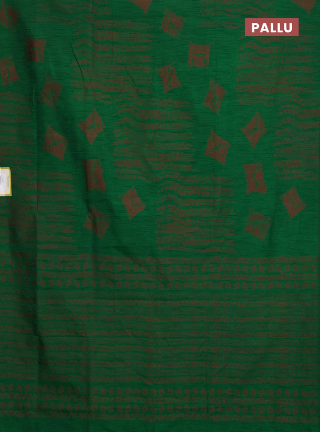 Banarasi semi matka saree green with allover thread weaves and thread woven border