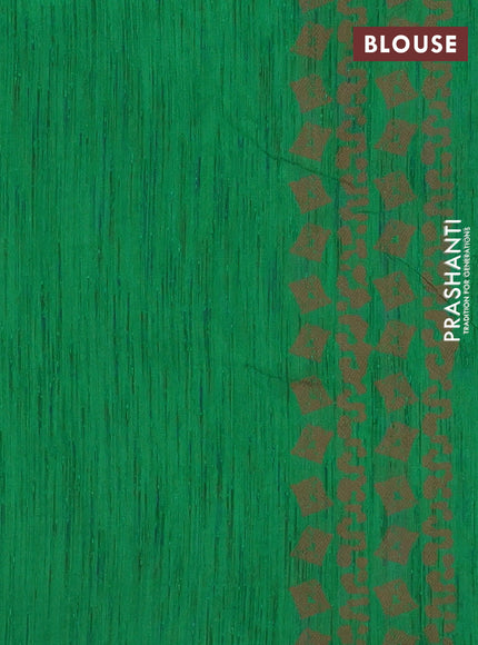 Banarasi semi matka saree green with allover thread weaves and thread woven border