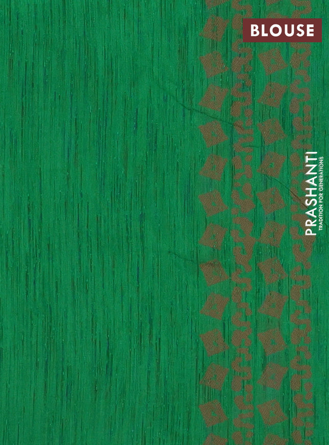 Banarasi semi matka saree green with allover thread weaves and thread woven border